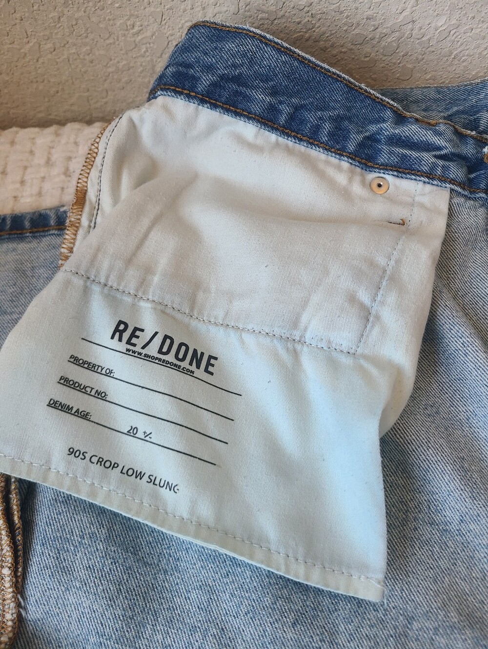 Re/Done 90s Crop Low Slung Jeans Women's Size 31 - Picture 16 of 16